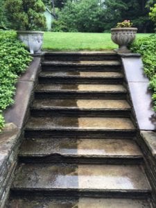 Finally a nice set of steps to the nice yard. - h2oTEKS Ltd. Pressure Washing