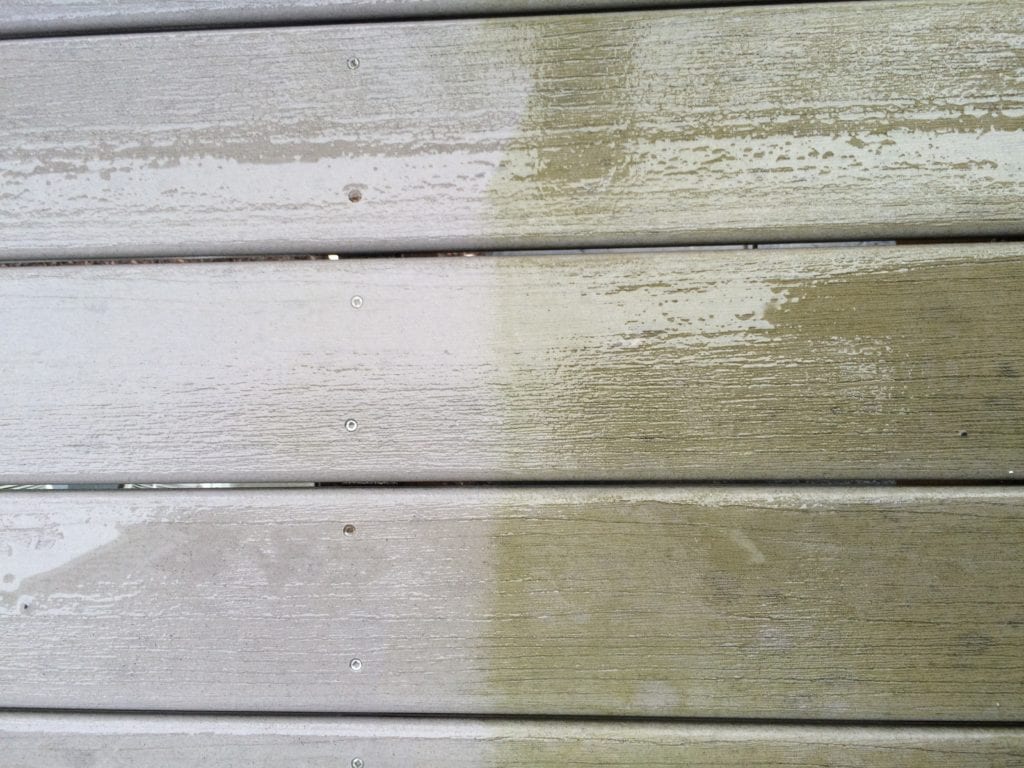 Regardless of the type of deck washing you need, wood or composite, regular deck washing is a must in order to keep your deck fresh and attractive in appearance. Routine cleaning is nothing short of preventive maintenance. This maintenance, if done properly, will not only add years to your deck and will save you money down the road. The pressure required in deck washing your surface is minimal. Too much pressure damages soft wood ripping away valuably wood pulp between the grain. Composite decking is susceptible to lap marks or etching from high pressure. When it comes to pressure washing, less is always more. While you may use a pressure washer to do your deck washing, it is more than just pressure you need to clean safely and throughly wash your deck. Unfortunately, once damage has been done by deck washing, you can only blend it in or replace the damaged areas. However, h2oTEKS has over 20 years of experience on our side, which enables us to preform deck washing on your composite or wood safely and throughly. Having access to the proper equipment, including hot water, and correct cleaning agents means that no matter how bad the condition of your deck is, or how long it has been neglected, we can clean it to the best possible condition, like new or otherwise. TECHNIQUES (IN THE EVENT YOU’RE DOING IT YOURSELF) Because of our two decades of experience, we know how to correctly wash any deck without creating problems. First, always aim the trigger away from the surface at startup, the startup burst is always stronger than you may expect, and never point towards anything that it may damage such as windows and people. The water which emerges from the tip is called a ‘fan.’ Please use a 45 degree tip only, anything else and you great,y increase the risk of damaging something, You never want to fire a stream of pressurized water directly at wood. Instead, you bring the fan to the surface and sweep the deck. You should start “sweeping” the deck from the house side out, so that you are never pushing water towards the house. Be consistent in the distance between the tip and the surface, any inconsistencies will be visible once your surface has dried. Applying too little pressure, or keeping the fan too far from the water will leave behind a ‘less’ clean surface. Too much high pressure, or too close to the wood will leave a stripped area. When sweeping the surface you must begin and end with the same amount of pressure. “Feathering” is a technique that helps you hide the starts and stops of the sweeps. You want to overlap the area that has been swept, with areas already cleaned. These are just a sample of helpful tips, if you are cleaning your deck yourself. However there are many other important things to remember, and we cant explain how to properly do each task. Plus we have a few additional company secrets! IF YOU WANT THE JOB DONE RIGHT… Here at H2oTeks, we aim for quality in every job we do. That means we are as careful with your property as we would be with our own. No matter how difficult the deck may be, we will not carelessly damage your deck. We can clean most decks to near new or better condition, even with the most neglected of decks. However, you will always be assured you will be provided with the best results possible. For any needs regarding: Window Cleaning, Pressure Washing, or Gutter Cleaning. Call one of the best local providers with well over 20 years experience.